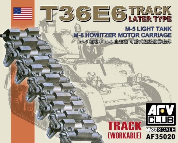 afv-club 35020 t36e6 track for m5/m8 light tank, T36E6 Track for M5/M8 Light Tank (workable, conversion kit), Bouwdozen.eu