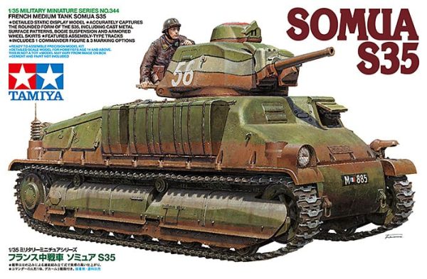 rupsvoertuigen, tamiya, 35344, french medium tank somua s35, tam-35344, French Medium Tank SOMUA S35, Bouwdozen.eu