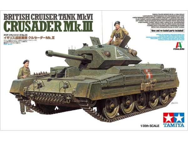 rupsvoertuigen, tamiya, 37025, british mk.vi crusader mk.iii - cruiser tank, tam-37025, British Mk.VI Crusader Mk.III &#8211; Cruiser Tank, Bouwdozen.eu